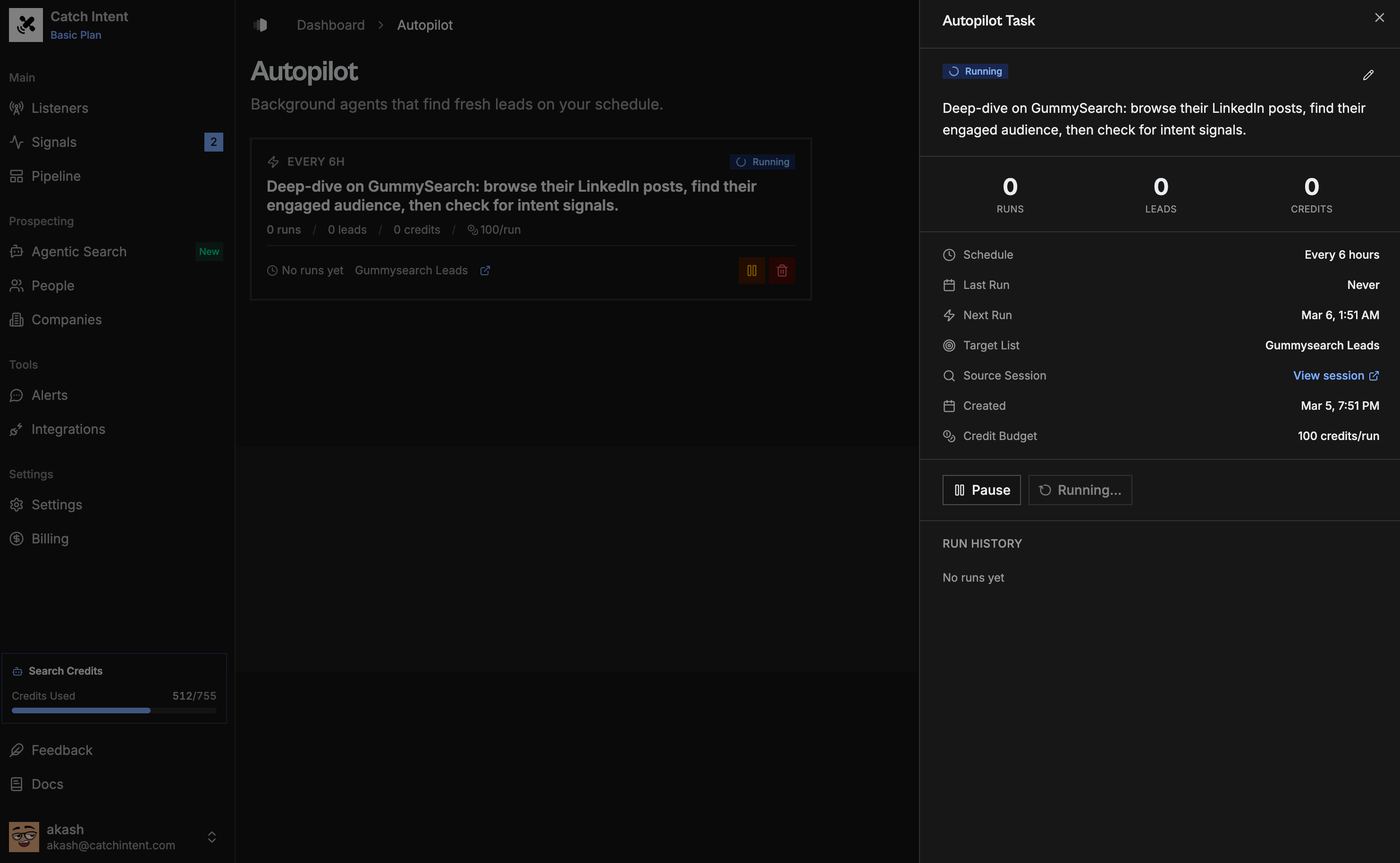 CatchIntent Autopilot - Recurring AI searches that deliver leads on schedule
